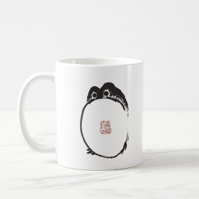 Matsumoto Hoji Sad Frog Print Vintage Coffee Mug (Left)