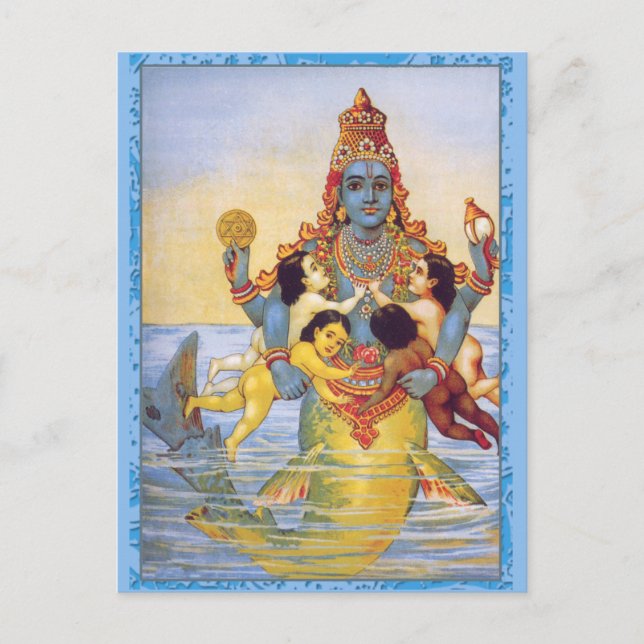 Matsya with the Vedas as Infants Postcard (Front)