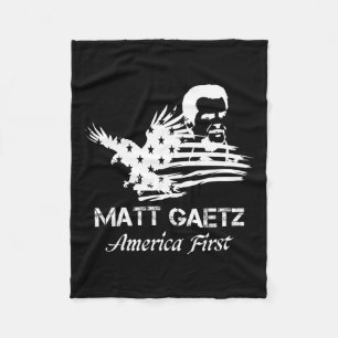 Matt Gaetz Face American Flag Eagle Trump 2024 Usa Fleece Blanket