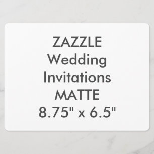 MATTE 120lb 8.75" x 6.5" Wedding Invitations