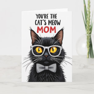 Matte Black Cat Mom Card