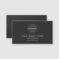 Matte Black Clean Design Magnetic Business Card