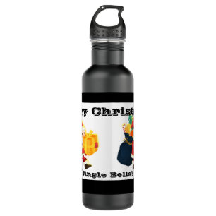 Matte Black colour Christmas Wishes Printed 24 oz 710 Ml Water Bottle