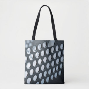 Matte Black Industrial Perforated Metal Texture  Tote Bag