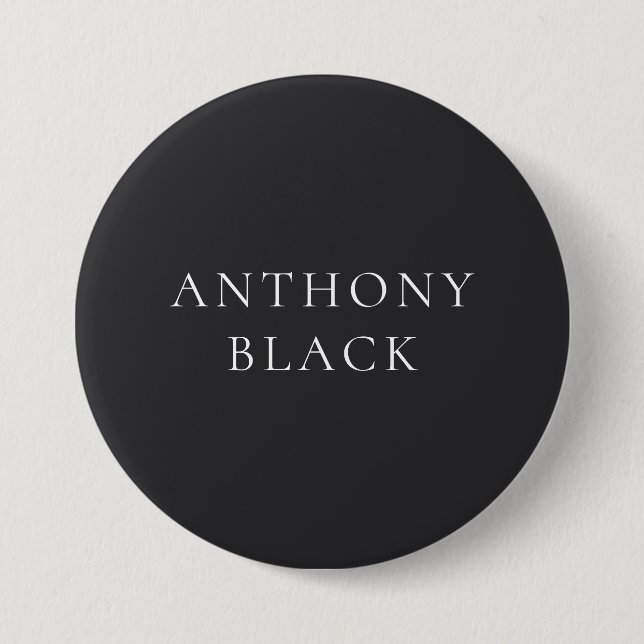 Matte Black Minimalist Plain Elegant Classical 7.5 Cm Round Badge (Front)