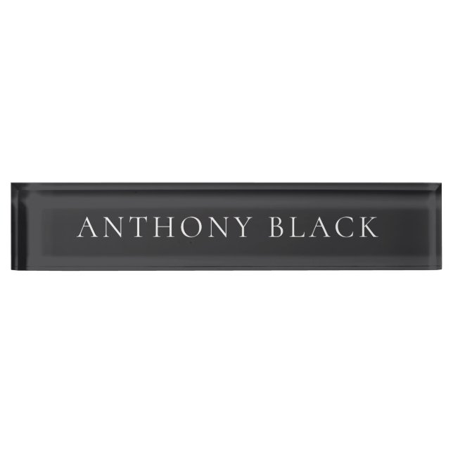 Matte Black Minimalist Plain Elegant Classical Nameplate (Front)