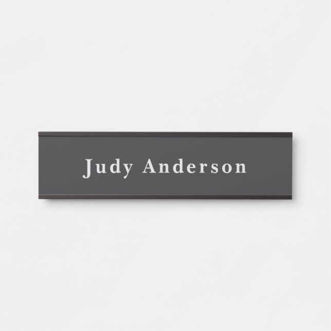 Matte Black Professional Plain Modern Elegant Door Sign (Front)