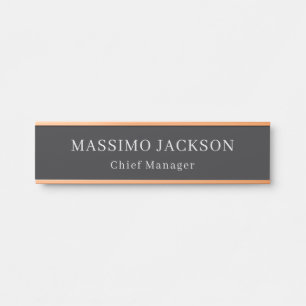 Matte Black Professional Plain Modern Elegant Door Sign
