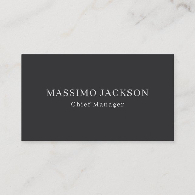 Matte Black Professional Plain Modern Elegant Enclosure Card (Front)