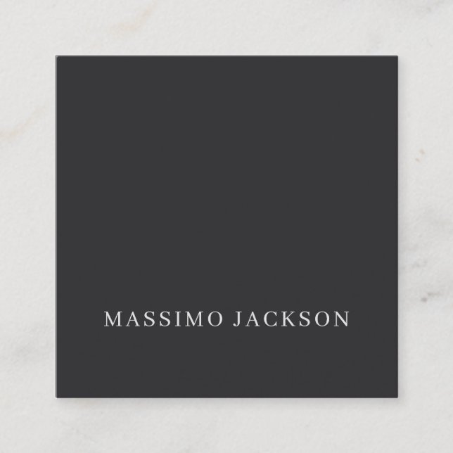 Matte Black Professional Plain Modern Elegant Enclosure Card (Front)