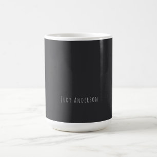 Matte Black Professional Plain Modern Elegant Name Coffee Mug