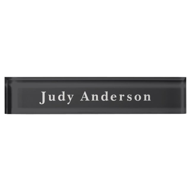 Matte Black Professional Plain Modern Elegant Nameplate (Front)
