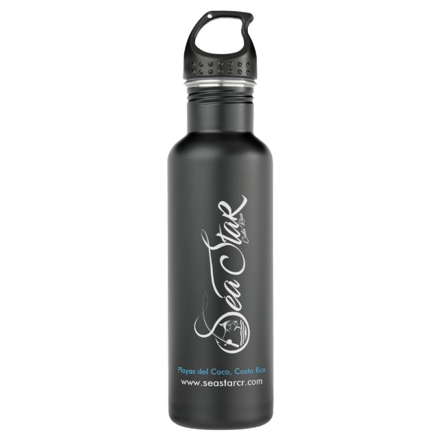 Matte Black Sea Star CR Water Bottle (Front)