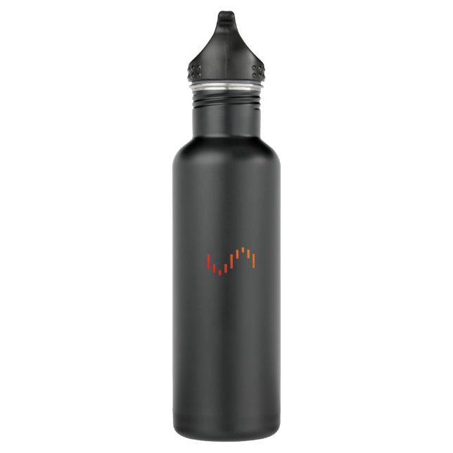 Matte black Unraid Water bottle with gradient logo (Right)