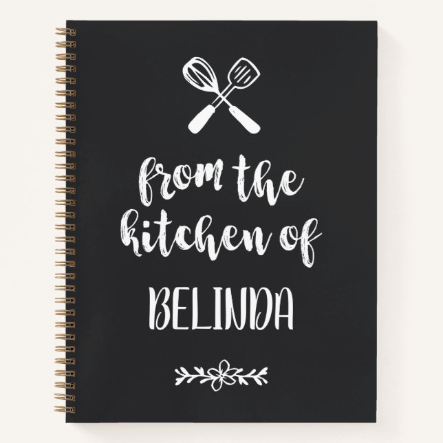 Matte Black Whisk Spatula From the Kitchen Of Notebook (Front)
