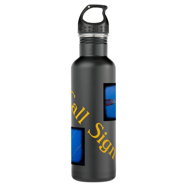 Matte Black with your callsign 710 Ml Water Bottle (Front)