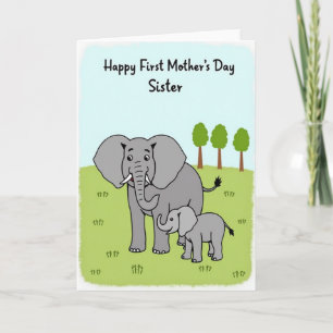 Matte Elephant Family Card