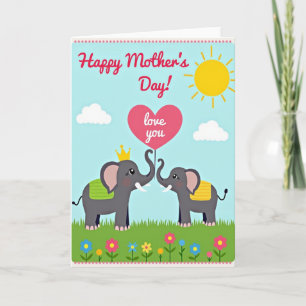 Matte Elephant Love You Card