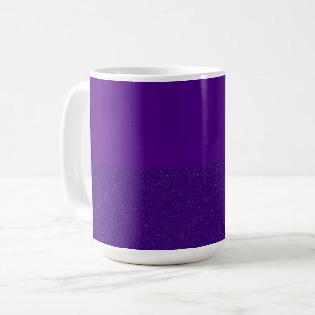 Matte & Glitter Split Purple Mug – Customisable (Front Left)