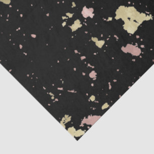 Matte Gold and Rose Gold Flakes Black Tissue Paper