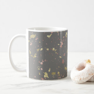 Matte Gold and Rose Gold Flakes Warm Dark Grey Coffee Mug