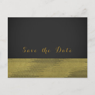 Matte Gold Modern Glam Sequins Chic Save the Date Announcement Postcard