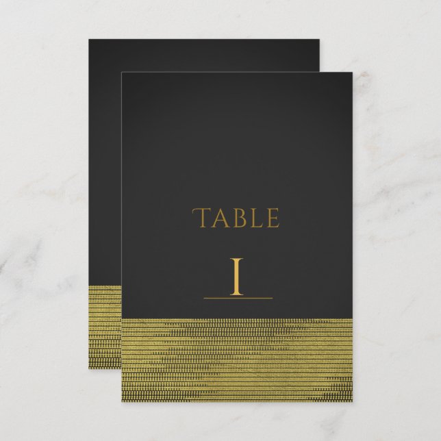 Matte Gold Modern Glam Sequins Chic Table Number (Front/Back)