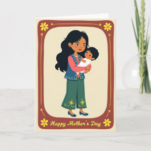 Matte Mother And Child Art Card