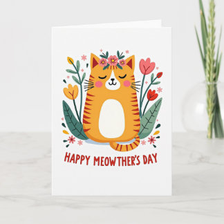 Matte Orange Kitty Love Card