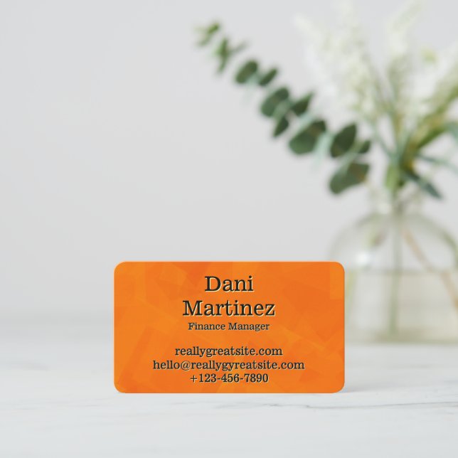 Matte Orange Luxe Business Card (Standing Front)