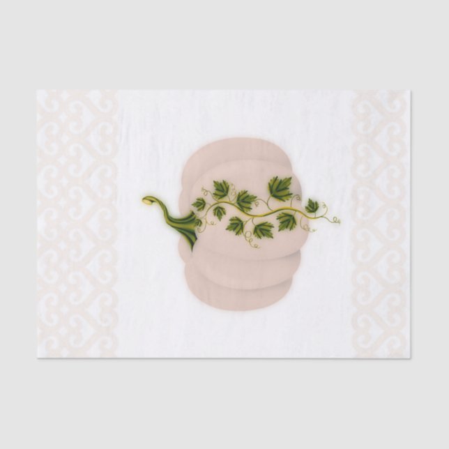 Matte Pink  Pumpkin Fall Bridal Shower Tissue Paper (Front)