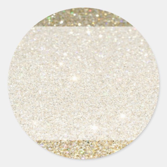 Matte sparkle gold invite for any occasion classic round sticker (Front)