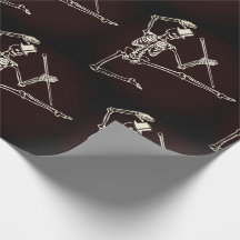 Matte Wrapping Paper, 30" x 6' DANCING SKELETON