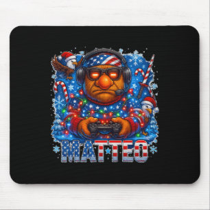 Matteo Meme Italian Brainrot Christmas Usa Flag Ga Mouse Mat