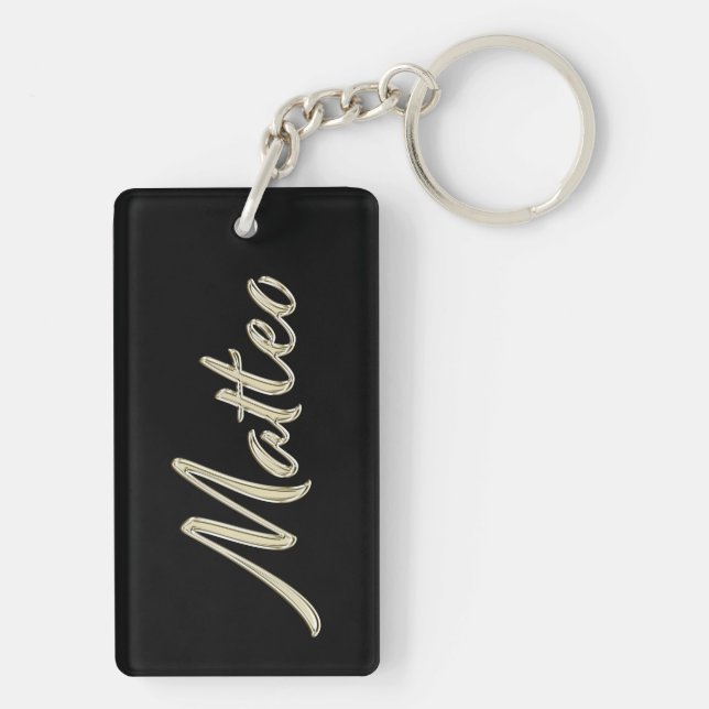 Matteo name whitegold key trailer ring (Back)