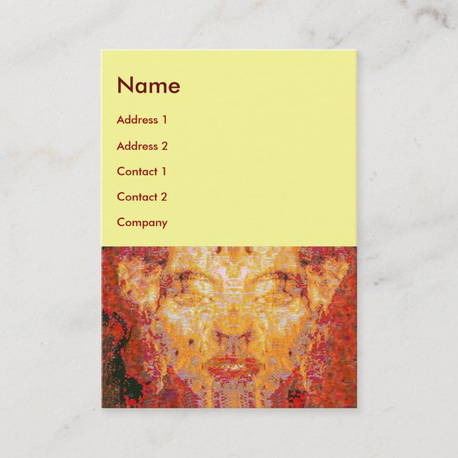 MATTER DOESN'T MATTER Fractal Mask in Red Yellow Business Card (Front)