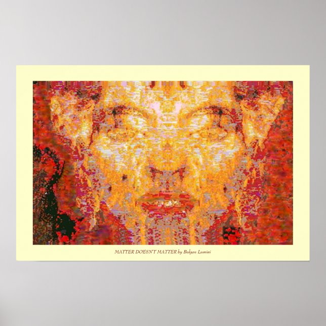 MATTER DOESN'T MATTER Fractal Mask in Red Yellow Poster (Front)