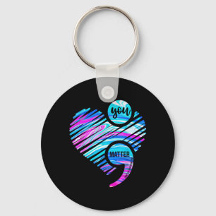 Matter Dont Let Story End Prevention Heart Design Key Ring