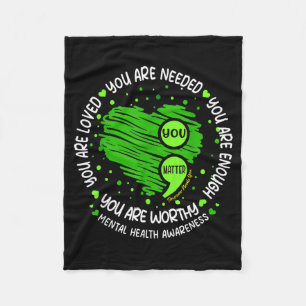 Matter Enough Semicolon Mental Health Awareness Fleece Blanket