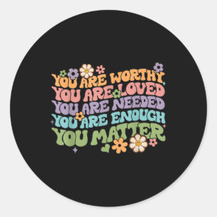 Matter Kindness Be Kind Groovy Mental Health Aware Classic Round Sticker