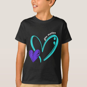 Matter Prevention Awareness Teal Purple Heart Art T-Shirt
