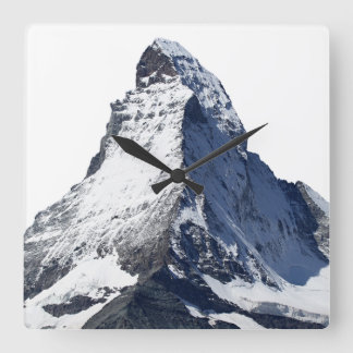 Matterhorn, a mountain in the Swiss Alps Square Wall Clock