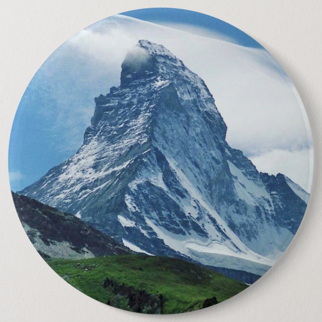 Matterhorn, Alps 6 Cm Round Badge (Front)