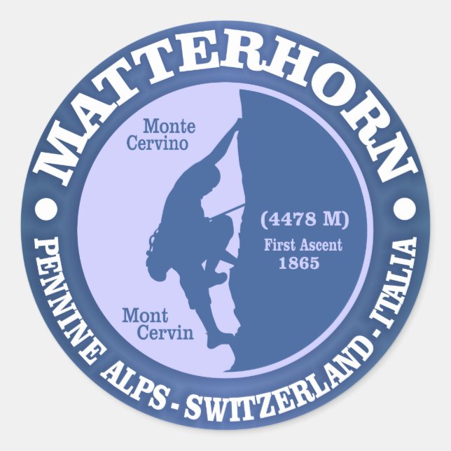 Matterhorn (Alps) Classic Round Sticker (Front)