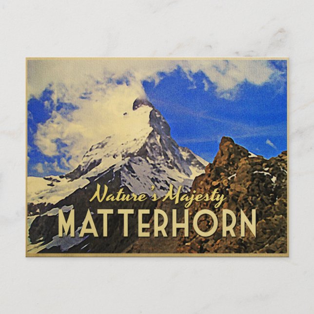 Matterhorn Alps Vintage Postcard (Front)