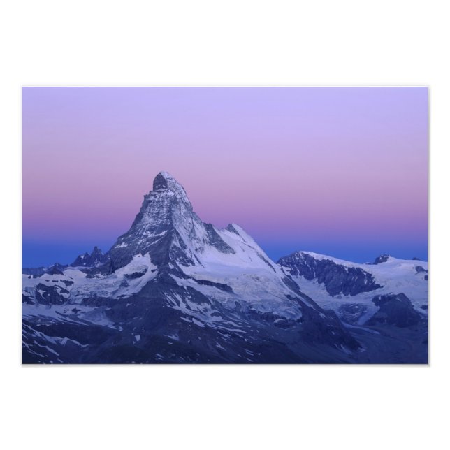 Matterhorn at dawn, Zermatt, Swiss Alps, Photo Print (Front)