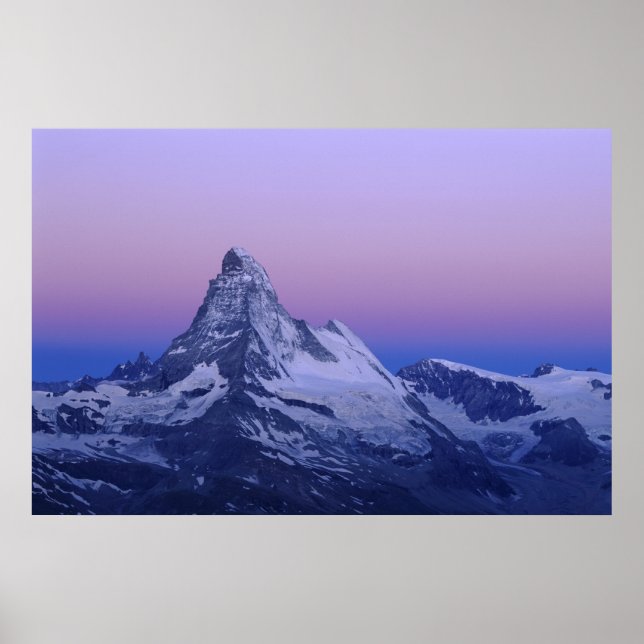 Matterhorn at dawn, Zermatt, Swiss Alps, Poster (Front)