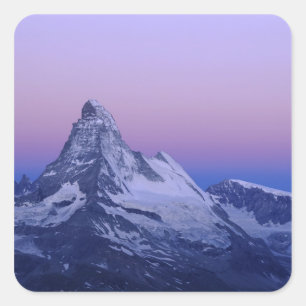 Matterhorn at dawn, Zermatt, Swiss Alps, Square Sticker
