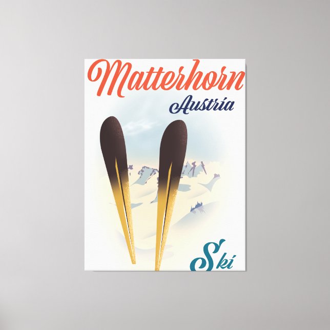 Matterhorn Austria ski poster. Canvas Print (Front)