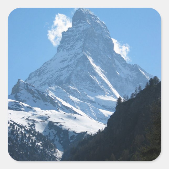 Matterhorn from Zermatt Square Sticker (Front)